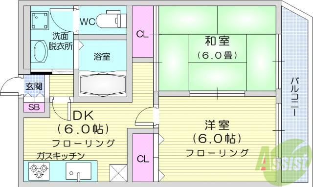 メゾンドシャルマン岩切の間取り