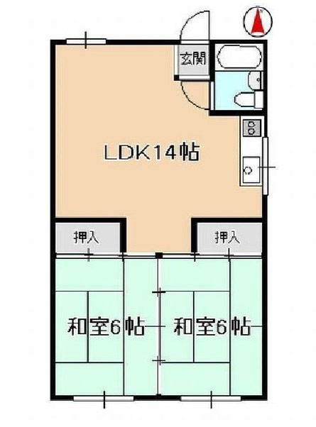 浜松市中央区入野町のアパートの間取り