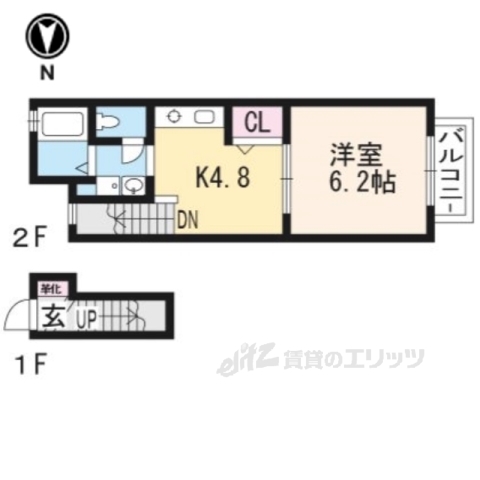 大津市和邇中のアパートの間取り