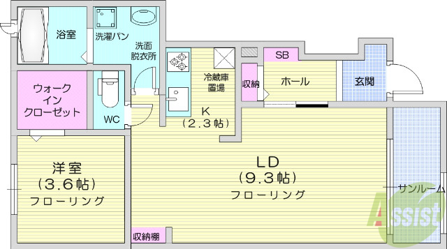 【仙台市青葉区上愛子のアパートの間取り】