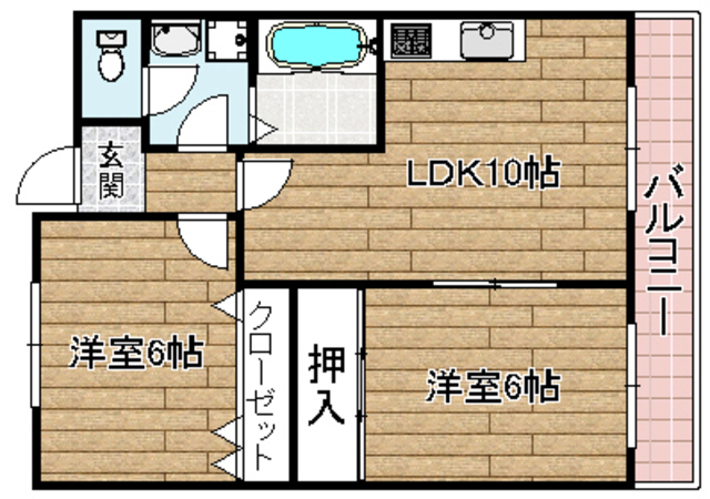 高槻市野見町のマンションの間取り