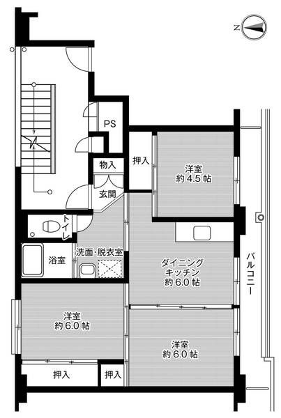 ビレッジハウス苗木2号棟の間取り