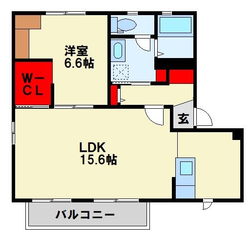 バリュージュ皇后崎B棟の間取り