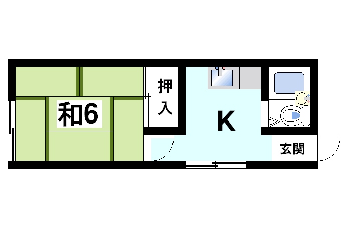 天理市田部町のアパートの間取り