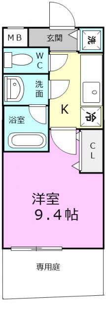 和歌山市西小二里のアパートの間取り