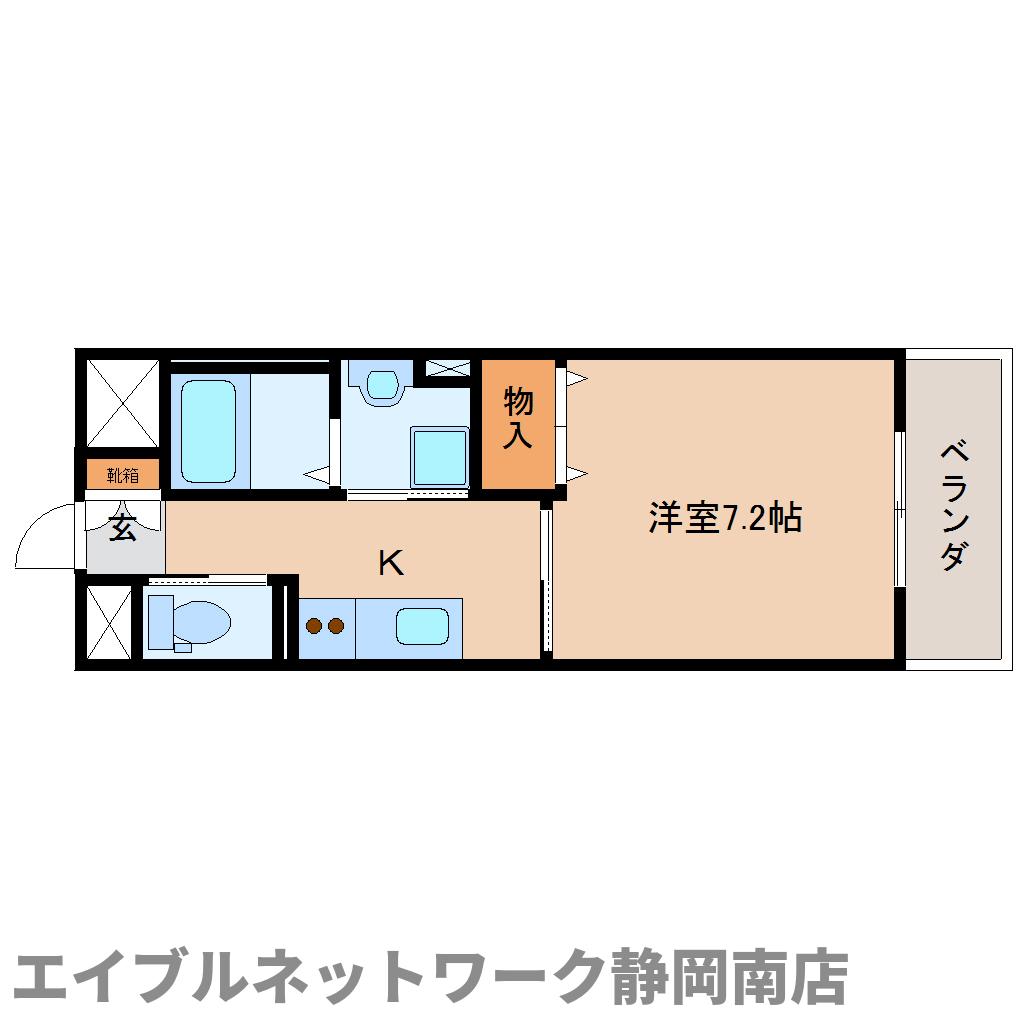 静岡市駿河区曲金のマンションの間取り