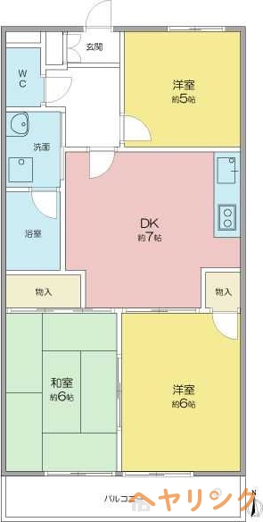 尾張旭市北本地ケ原町のマンションの間取り