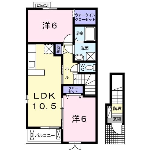 大崎市古川北稲葉のアパートの間取り