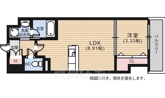 広島市中区舟入川口町のマンションの間取り