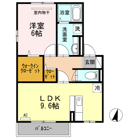 尾道市栗原町のアパートの間取り