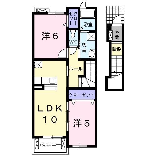 八戸市大字市川町のアパートの間取り