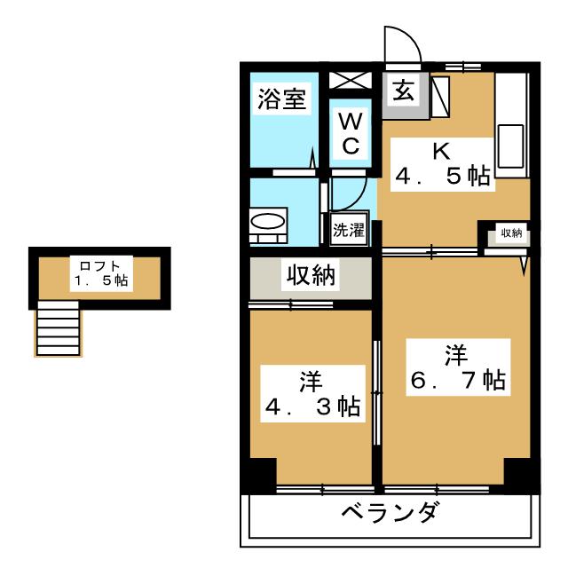 サンパルＫ・Ｋの間取り