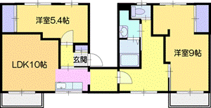 ビレッジハウス野幌１号棟の間取り