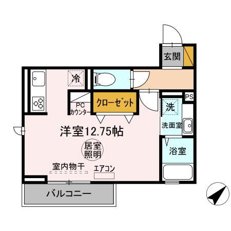 木更津市中島のアパートの間取り