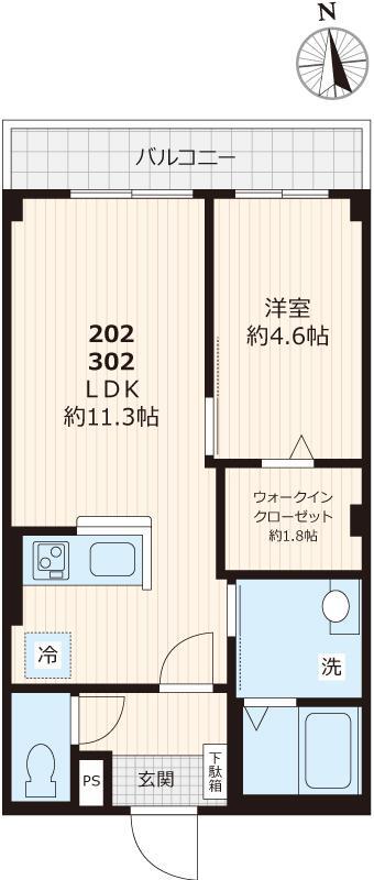 足立区六町のマンションの間取り