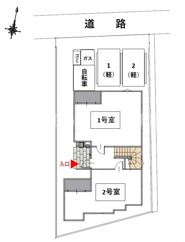 【岡山市北区西崎本町のアパートの駐車場】