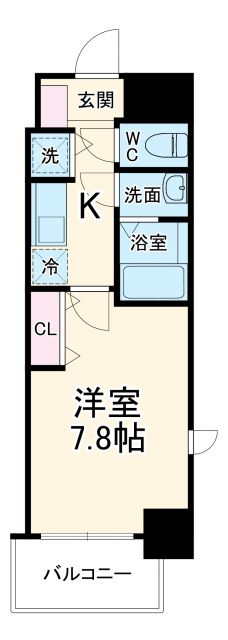 大阪市中央区東高麗橋のマンションの間取り