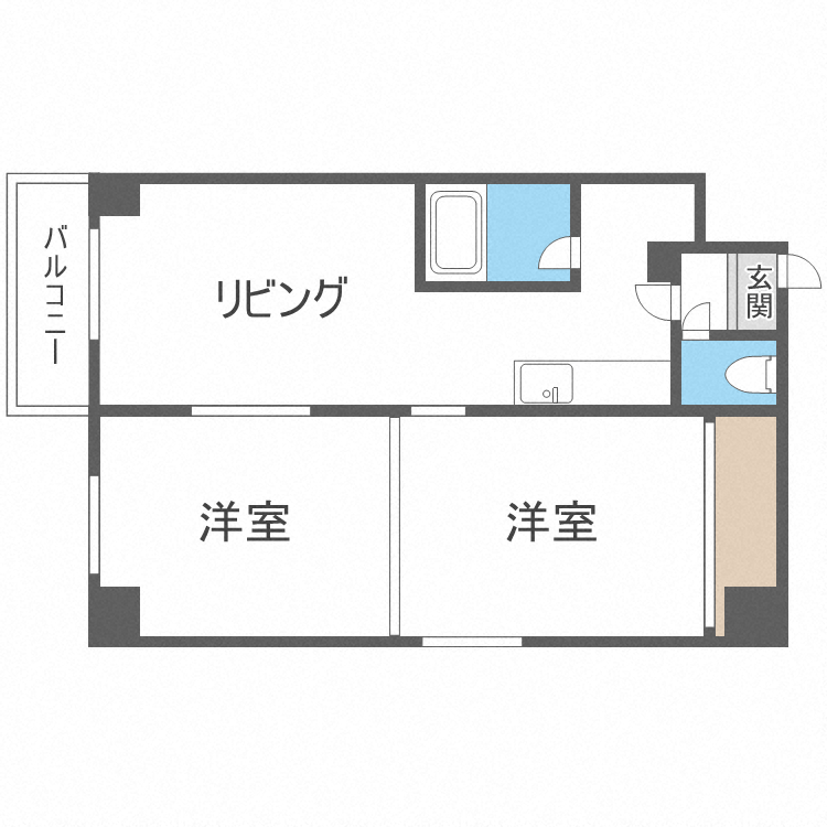 札幌市中央区南十六条西のマンションの間取り