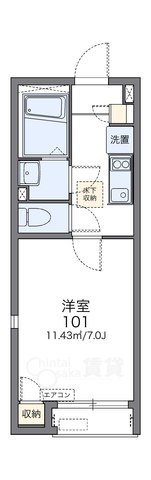 箕面市萱野のアパートの間取り