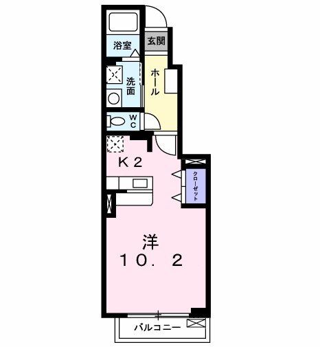 北九州市小倉南区横代東町のアパートの間取り