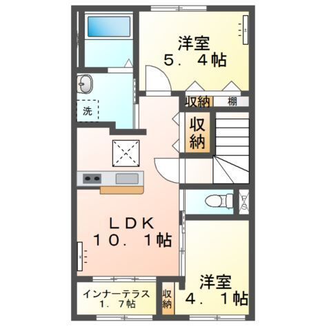 仮）田尻１丁目アパート新築工事の間取り