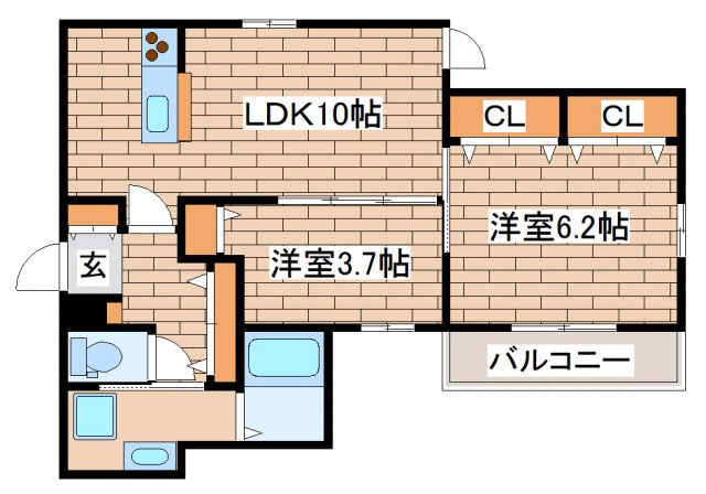 神戸市長田区大谷町のアパートの間取り