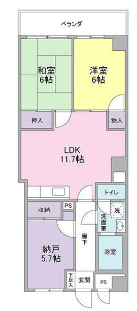 【さいたま市南区南浦和のマンションの間取り】