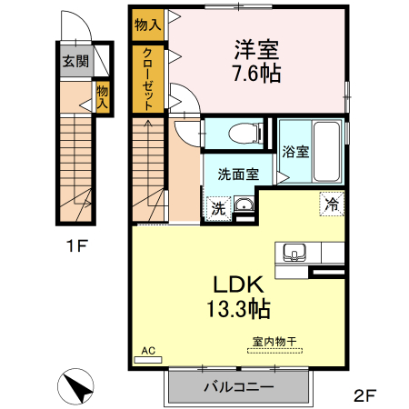 D-Room浅平の間取り