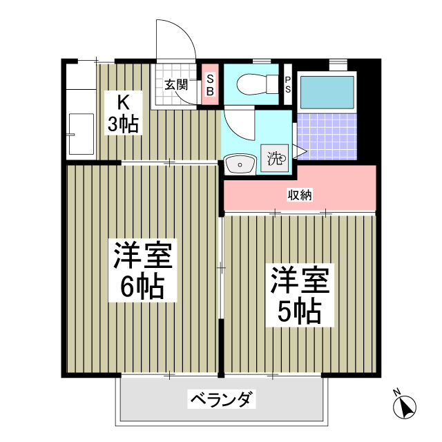 サンシティ江田Ｂの間取り