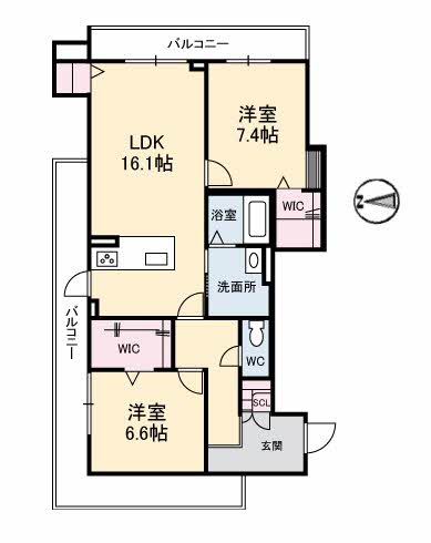 シャーメゾンステージ古川西　B棟B棟の間取り