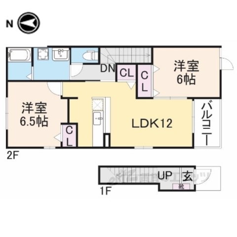 長浜市高月町柏原のアパートの間取り