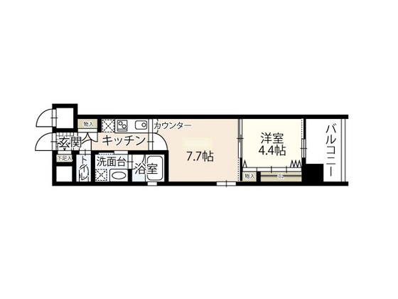 広島市中区銀山町のマンションの間取り