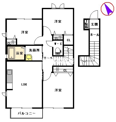 綺羅羅　壱番館の間取り