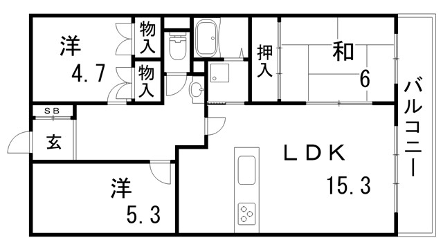 ライオンズマンション西鈴蘭台第二の間取り