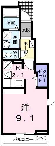 姫路市西庄のアパートの間取り