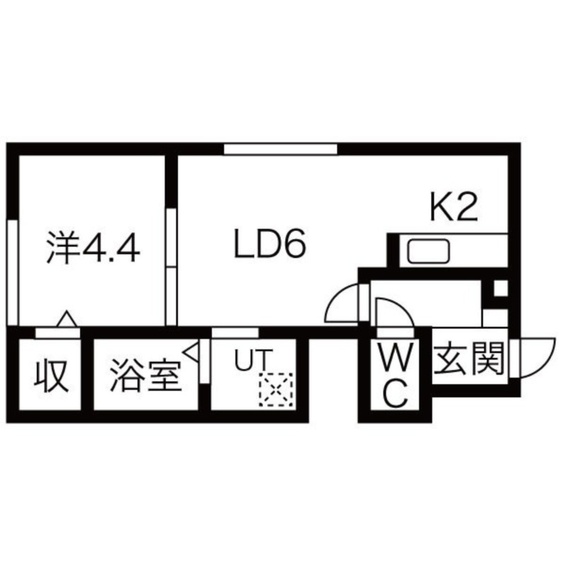 【札幌市南区川沿四条のアパートの間取り】