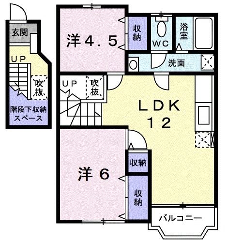 桜井市大字阿部のアパートの間取り