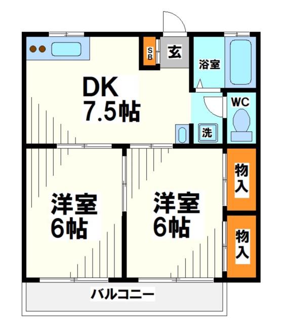 第３ハイツ城所の間取り