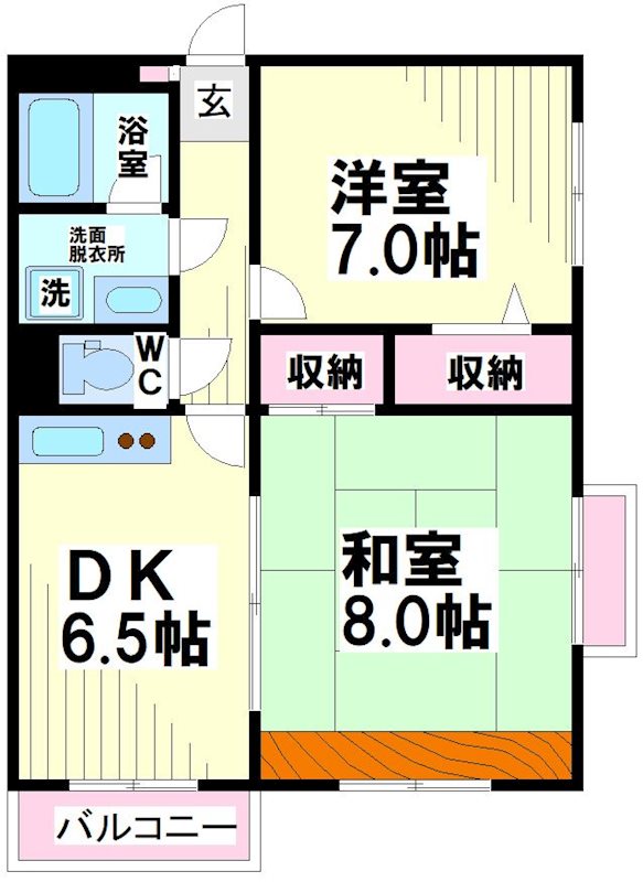 世田谷区松原のマンションの間取り