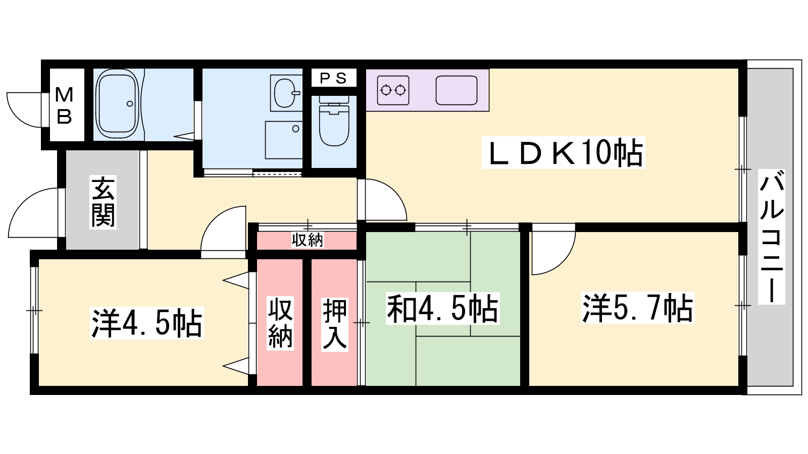 赤穂駅北ハイツの間取り