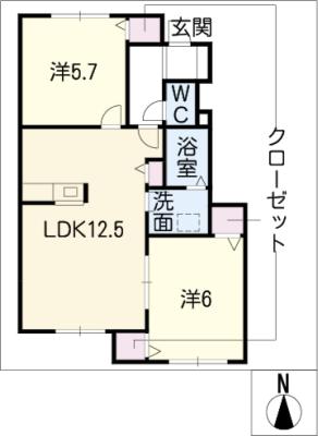 ツインシティ道伯Ｂの間取り