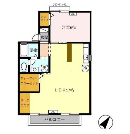 静岡市駿河区谷田のアパートの間取り