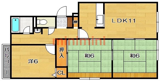 茨木市天王のマンションの間取り