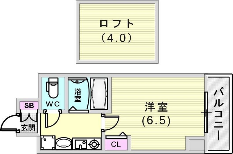 エステムコート神戸県庁前IIIフィエルテの間取り