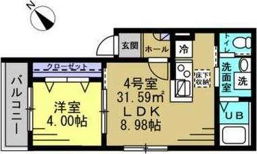 千葉市花見川区花園のアパートの間取り