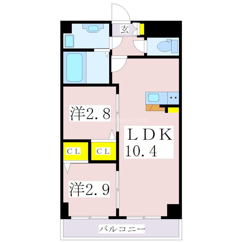 鹿児島市高麗町のマンションの間取り