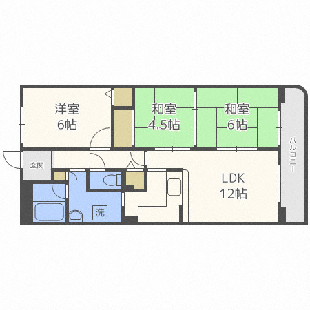 大阪市淀川区西三国のマンションの間取り