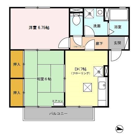 三島市梅名のアパートの間取り