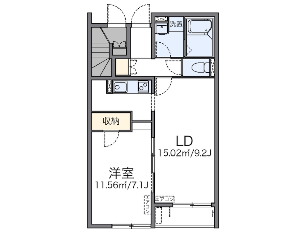 あきる野市小川のアパートの間取り