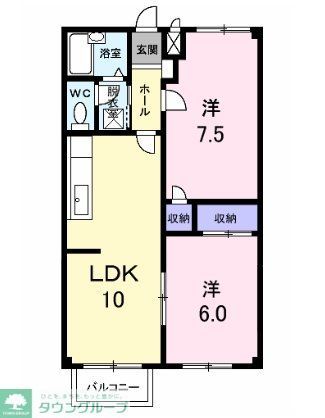 蓮田市蓮田のアパートの間取り